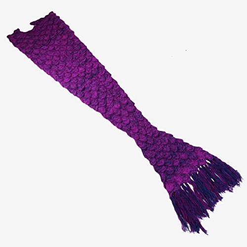 JiazuGo Handgemachtes Meerjungfrau Decke, warme Sofa-Wohnzimmer-Decke für Erwachsene und Kinder (purple) - 3