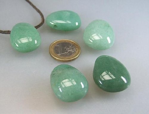 Preisvergleich Produktbild Aventurin grün Trommelstein Anhänger gebohrt