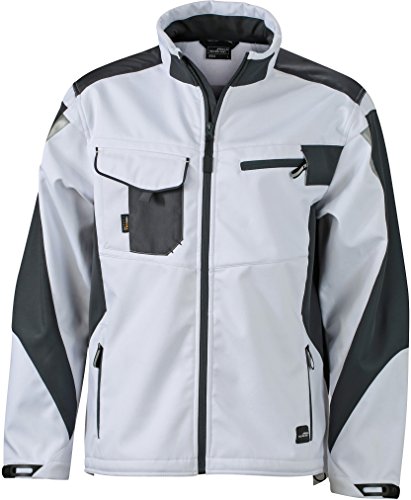 FaS50844 Workwear Sommer Softshell Jacke atmungsaktiv wasserabweisend Herrenjacke , Gre:XL;Farbe:white/carbon