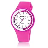 Jungen m?dchen gelee e-sport quarzuhr, 100 m wasserdicht led silikon armband im freien einfach mode frische kinder armbanduhr-F