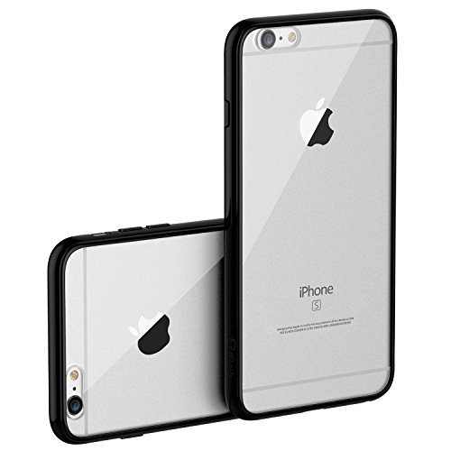 JETech Case for Apple iPhone 6 Plus and iPhone 6s Plus, Shock-Absorption Bumper Cover, Anti-Scratch Clear Back (Black)