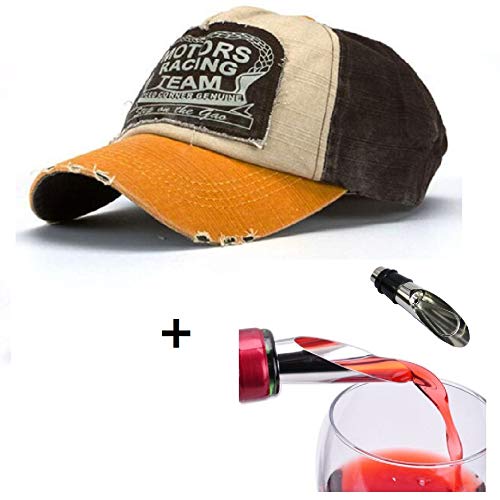 Malloom® Nueva unisex gorra de béisbol algodón mezclado motocicleta Gorra molienda borde haga viejo Sombrero (amarillo)