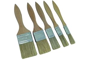 TEC Hit 520505 Jeu 5 pinceaux Assortis - Pure Soie - Manche en Bois