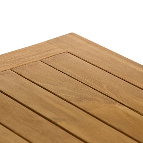 DIVERO Beistelltisch aus massivem Teak-Holz für Balkon Garten Terrasse Wintergarten braun - 2