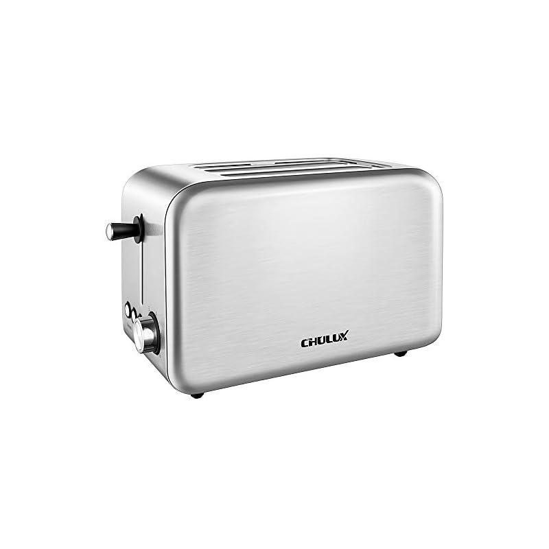 Chulux Toaster Edelstahl Doppelschlitz 6 Brunungsstufen 2 Brotscheiben 850 Watt