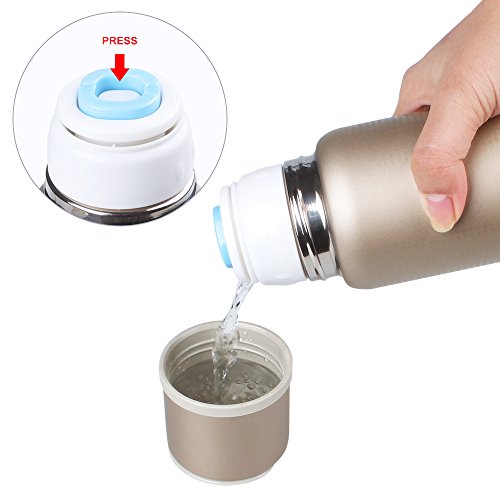 Beileer Edelstahl Thermobecher Kaffee Tee 450ml (Gold) - 2