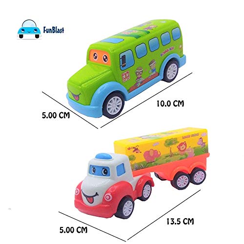 FunBlast Kids Pull Back Vehicles, Push and Go Crawling Toy Car for Kids & Children (Set of 7 Pcs) - Made in India - Multicolor - Image 4