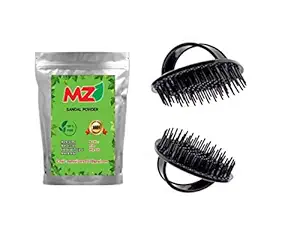 Zodiac Finger Massage Hair Comb(2PC) AND MZ(Mahavir Zone) Sandal Powder - 50gm.
