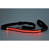 nanook LED Hundeleine leuchtend - wiederaufladbar, inkl. USB-Kabel - verstellbar (105 - 150 cm), reflektierend - Material: Nylon - Leuchtfarbe: rot
