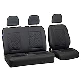 Gramaje superior a la media Zakschneider Fundas De Asiento para Renault TRAFIC - Conjunto De Fundas 1+2 - Color Premium Cuadrados Negros