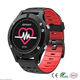 MrRong Fitness Tracker GPS Sport Smart Watch Herzfrequenz-Überwachungsarmband, Höhenmesser-Barometer-Thermometer Bluetooth 4.2 Smart Watch für iOS Android Wearable Device,Red