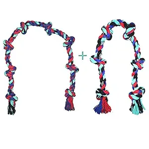Hashwing ombo Pack of 2 pcs (8knot + 6 Knot) Cotton Rope Dog Chew Toy for Medium to Adult Dogs 8 Knot 38