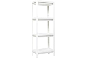 DEA HOME Scaffale multifunzionale 4 ripiani in plastica, colore bianco da interno esterno, dimensioni 38x23x100 cm