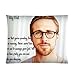 Produktbild Movie Star Music Singer-Reihe, personalisierbar, Ehering-Kissen, 20 x 26 (auf einer Seite)-beliebte Canadian Schauspieler Ryan Gosling, weiß Plicated Gardine Hintergrund, Design für Fans Kissenbezug