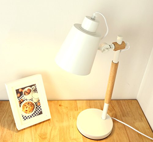 Lampe de bureau E27 Lampe de bureau minimaliste lumière du jour Lampe Protection des Yeux Lampe de lecture Lampe Lampe de chevet bureau avec interrupteur Weiß