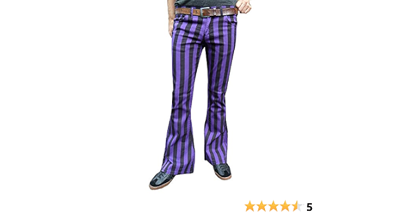 Mens Bell Bottoms Flares Purple Black 