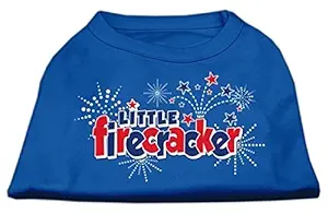 Mirage Pet Products 16-inch Little Firecracker Screen Print Shirts for Pets, X-Large, Blue