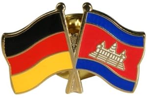 Flaggenfritze Freundschaftspin Deutschland G-K, 22 mm, Flaggen Pin vergoldet aus Hartemaille, Länder Anstecker zum Sammeln und Tragen