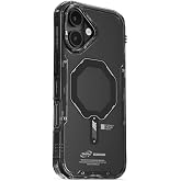 iPhone 17 ile Uyumlu Kılıf Mag-Şarj &Ouml;zellikli Şeffaf Airbag Tasarımlı Skinarma Saido Kapak (Siyah)