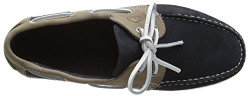 Quayside Unisex Adults’ Alderney Boat Shoes, Blue (Navy/Sand), 7 UK