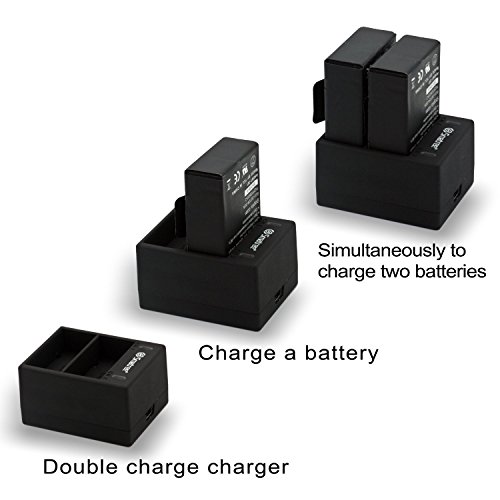 Smatree-High-Capacity-Li-Polymer-Battery-2-Pack-1290mAH-and-Charger-Kit-including-European-PlugUK-PlugUS-Plug31A155W-Dual-USB-Car-Charger-for-GoPro-HERO3-HERO3-Replacement-for-Gopro-AHDBT-201-AHDBT-30