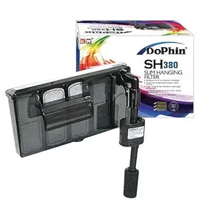 Dophin Aquarium Hang On Filter SH Series with Pump Inside The Tank for Easy Start After The Power Outage (SH-380 | 4.4 W | 380 L/Hr)