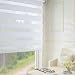 Produktbild Shiny Home® 57*150cm weiß Doppelrollo Klemmfix Voll/Halbschattierung Vorhang Duo rollo ohne Bohren 100% Polyester Shading-Bereich
