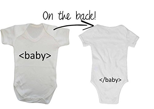 Baby Begin Baby Ends HTML Coding Funny Joke Novelty Geek Tech Nerd Baby Onesie Vest