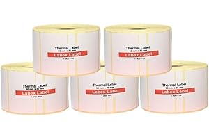 Labex Label - Rollo etiquetas zebra 50x35 mm - 5 rollos: 5000 rollos de etiquetas térmicas - etiquetas zebra/etiquetas codigo barras/etiquetas envio/rollo etiquetas termicas