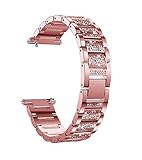 Uhrenband Uhrenarmband Diamant Stahlstreifen Metall Gurt Unisex Glatte Oberfläche 175 * 22,5 * 4 mm (Rosa)