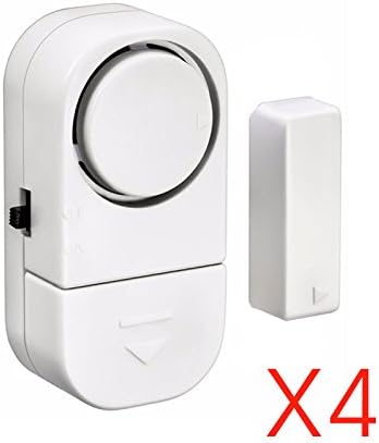 Shop Story - Set of 4 Mini Alarms for Home, Door, Window, Bay Window, Caravan, Truck, Camping Car - Anti-Intrusion Protection - Self-Adhesive - Wireless Detector 90DB - Anti-Theft and Anti-Thief