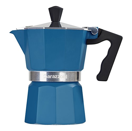Barazzoni die Kaffeekanne Cafetière bunt, Aluminium/Silikon, 3 Becher, Blau, 8.70 X 15.1 x 15.7 cm Barazzoni die Kaffeekanne Cafetière bunt, Aluminium/Silikon, 3 Becher, Blau, 8.70 X 15.1 x 15.7 cm Bilder