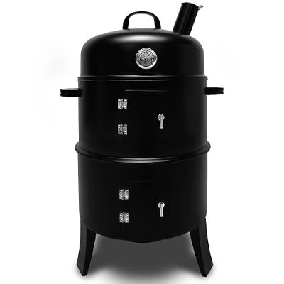 DEUBA GmbH & Co. KG. BBQ Smoker - Grill Rond - Barbecue Fumeur smoker & Four- avec Thermomètre & 2 Grilles