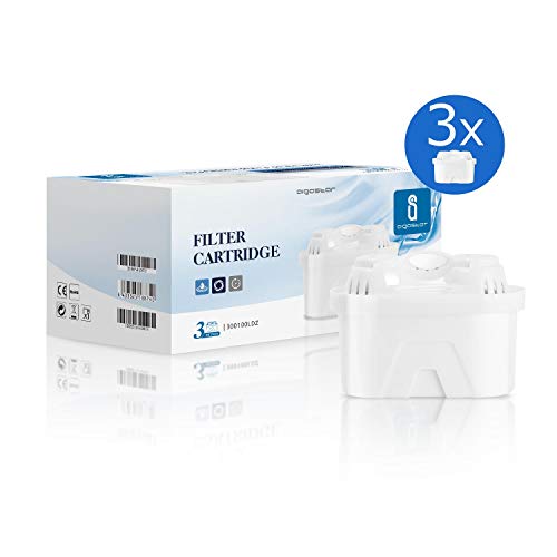 Aigostar - Pack de 3 cartouches filtrantes de 60 jours chacune (6 mois de réserve) pour carafe Aigostar. Sans BPA. Design exclusif.