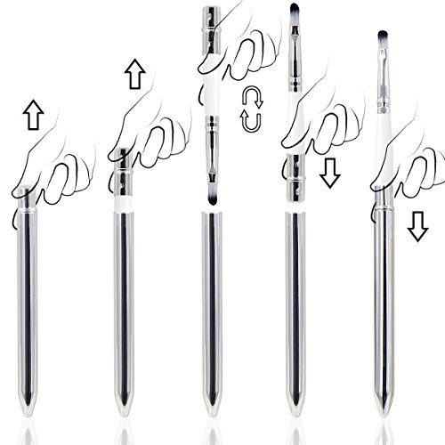 EmaxDesign 12 Stück Professionell Make-up Bürsten Set Ziegenhaar Rosa Handstück Grundierung Mischung Rouge Augen Gesicht Flüssig Pulver Creme Kosmetik Bürsten Sets Mit Rosenmuster Hülle - 5