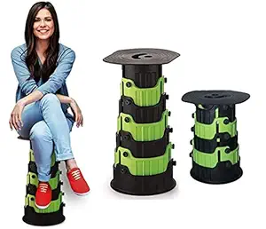 Tip&Top creation Folding Stool Outdoor Portable Camping Hiking Fishing Picnic Stool Chair Seat Table Round Foldable Plastic for Kids Adults Seniors Home Kitchen Office Garden Travelling (Multi-Colour)