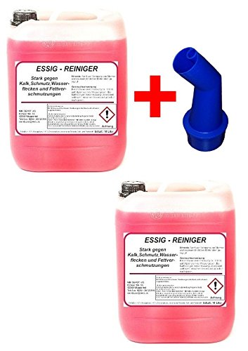 Preisvergleich Produktbild 2x 10 Ltr. Essigreiniger intensiv Essig Reiniger Konzentrat + Ausgießer