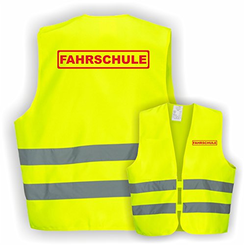Warnweste GELB Sicherheitsweste Weste Fahrschule (Fahrschule 1 Weste)