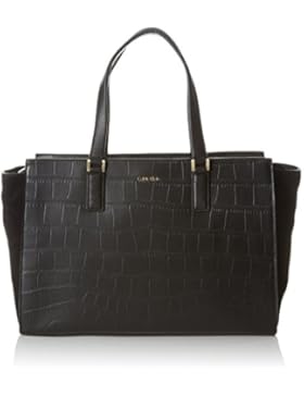 Calvin Klein Jeans SHARI CROC LARGE Damen Tote 18x24x49 cm (B x H x T), Schwarz (Black 001)