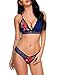 Produktbild Meaneor_Fashion_Origin Frauen Spitze Unterwäsche Set Dessous Push-up BH Slip Nachtwäsche Anzug (XX-Large, Blau)