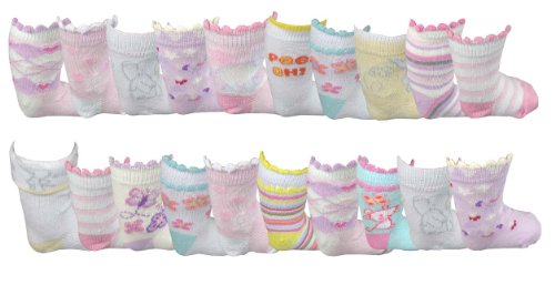 *Great Value* Baby Girl's 20 pack socks - Size 0-2