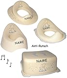 Badezimmer Zubehör – “ Giraffe – creme “ – Kinderschemel & Kindertritt / Nachttopf – Sitzverkleinerer – groß – ideal als Erhöhung & Sitz – Kinderhocker – auch für Toilettentrainer – für Kinder Mädchen Jungen – Bad Kunststoff – Trittbank – Tiere / Giraffen Zoo - 5