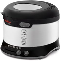 Moulinex AF 133D Friteuse Uno M, 1600 W, isolé contre la chaleur, capacité 1 kg (Noir/inox)