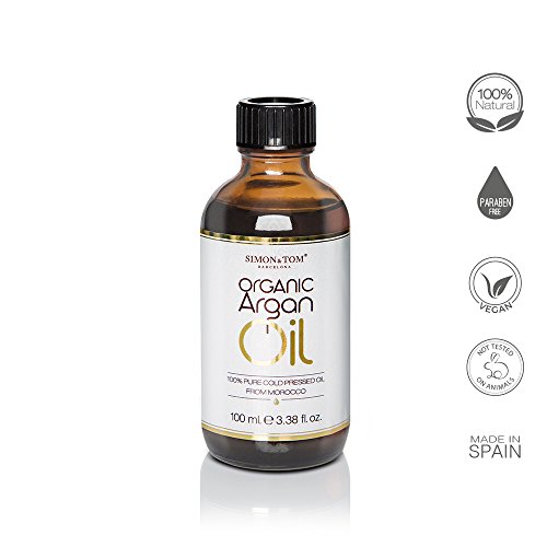Simon & Tom Organic Argan Oil – Organisch zertifiziertes Arganöl für Haare, Haut und Nägel. Ideal für intensive Körper- und Nagelpflege und als natürliches Haaröl. Für alle Haartypen ✔ Ohne Parabene ✔ Ohne Silicone ✔ Ohne Tierversuche ✔ 100ml - 2