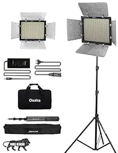 Osaka Bi-Color Dimmable LED Video Light OS 528 Slim 1 Pc Combo kit for All DSLR Camera Video Cameras & Youtube video shooting; 1 AC/DC Adapter; 1 Light Stand 9 Feet; 1 Stand Bag; 1 LED light Carry bag