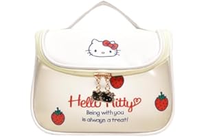 LGQHCE Hello-Kit-ty Cosmetic Bag Hello-Kit-ty Multi-Functional Cartoon Hanging Wash Bag Waterproof Storage Bag Large Capacity Cosmetic Bag Travel Portable Storage Bag for Girl (a)