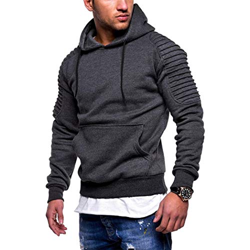 Preisvergleich Produktbild SuperSU Herren Sweatshirt Kapuzenshirt Sweater mit Knöpfen Herren Pullover Longsleeve Hoodie Sweatshirt Basic Rundhals Langarm Shirt Hoody Mode Herren Lange Ärmel Kapuzenpulli Hoodie