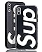 Produktbild Sup Case [ Passend für Apple iPhone X, in Schwarz ] Supreme Hülle - Rückseite aus echtem Panzerglas 9H, Schlichtes Design