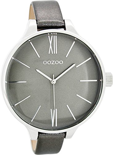Oozoo Damenuhr mit Lederband 45 MM Grau/Silbergrau C8029 Oozoo Damenuhr mit Lederband 45 MM Grau/Silbergrau C8029