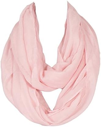 SUNDAYROSE Womens Lightweight Solid Infinity Scarf - Pink